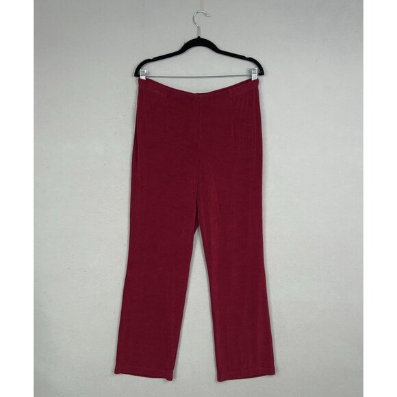 Chicos Pants Womens 2R Large Red Slinky Travel Packable Resort Vacation Classic - Picture 1 of 15